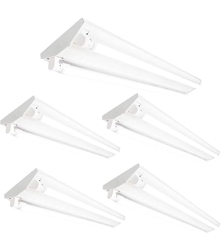 Amazon | 5台セット LED逆富士40W形 1灯式 LED蛍光灯付き 蛍光灯器具